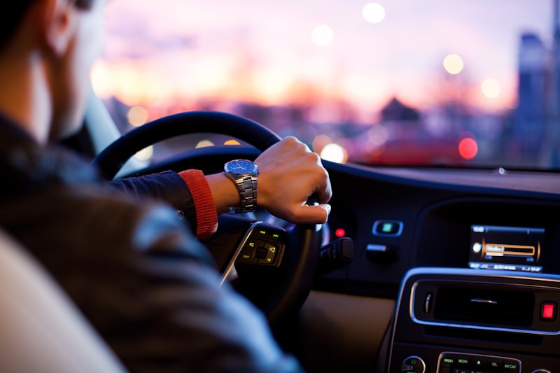 Phone mounted in car dashboard navigation